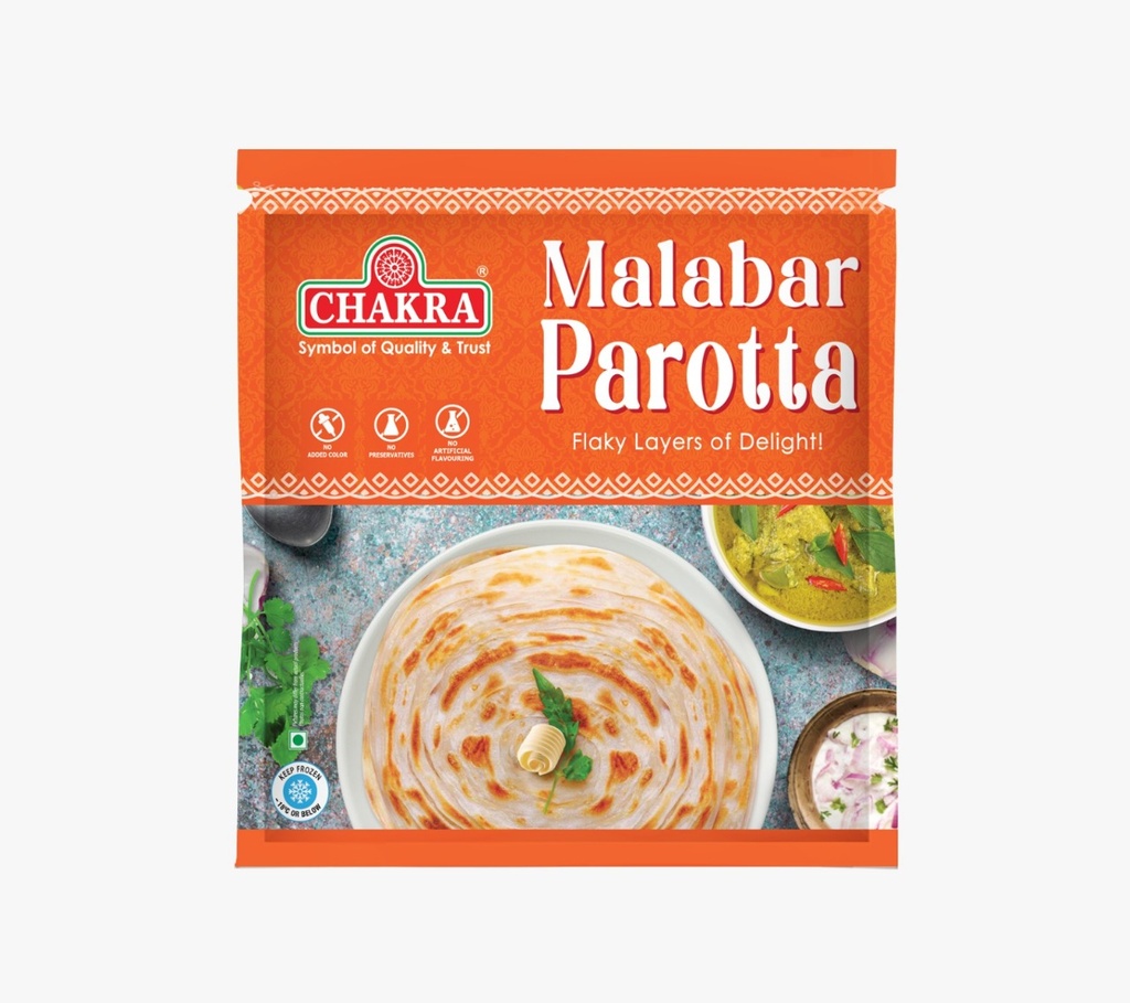CHAKRA Malabar Porotta70gms 5 stk, 350gms x24