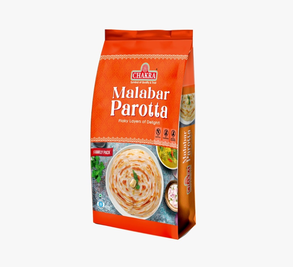CHAKRA Malabar Porotta 50gm 20stk, Family Pack 1 kg x12 